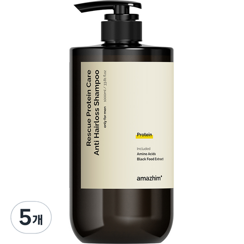 어메즈힘 레스큐 단백질 케어 탈모 대용량 샴푸, 5개, 1000ml