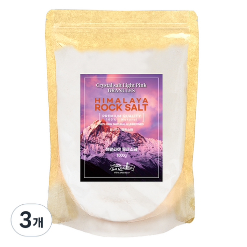 라쿠진 히말라야 핑크소금 fine, 1kg, 3개