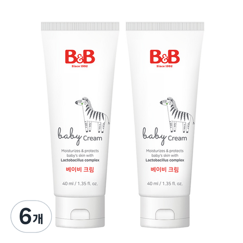 비앤비 베이비크림, 6개, 40ml