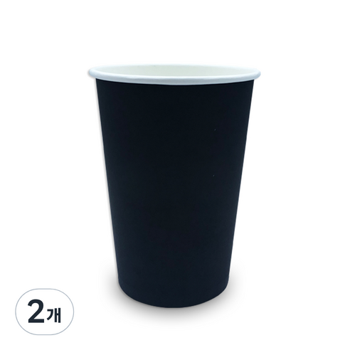 투고팩 디자인 종이컵 블랙 390ml(13온스), 2개