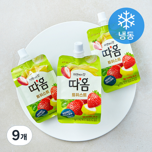 빙그레 따옴 트위스트 딸기바나나 (냉동), 9개, 1개입, 150ml