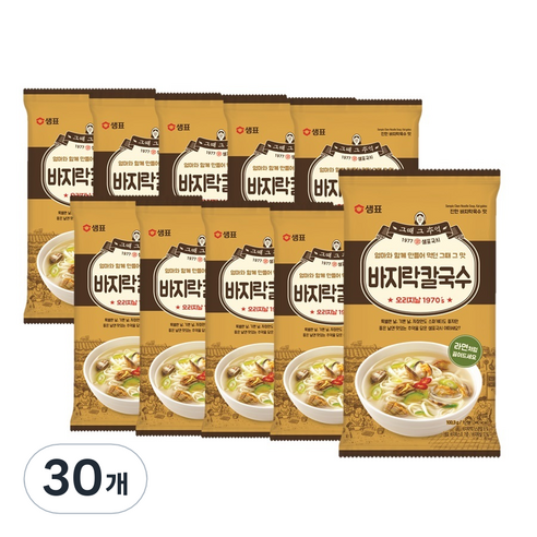 샘표 바지락 칼국수, 100.3g, 30개