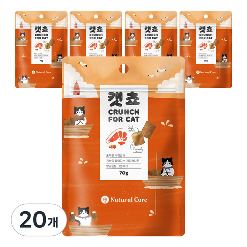 네츄럴코어 캣쵸 고양이간식 70g, 새우맛, 20개