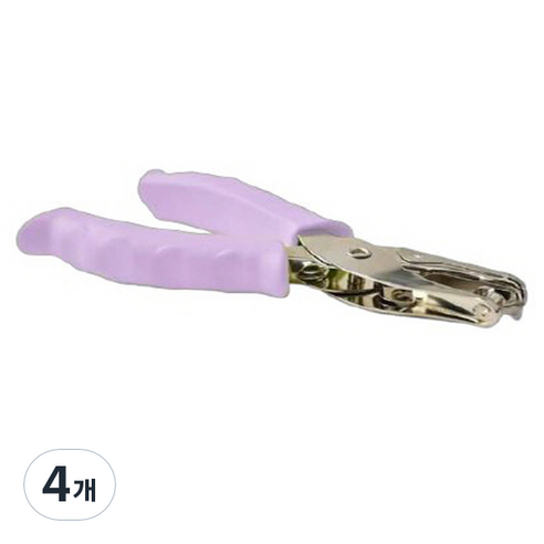 마다꾸미 컬러 핸드 1공 펀치 3mm, 파스텔퍼플, 4개