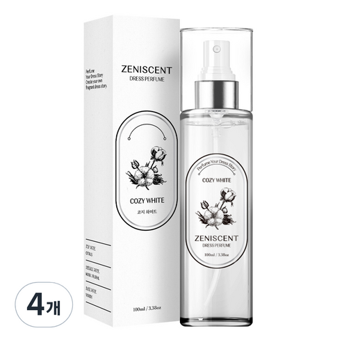제니센트 섬유탈취제 코지화이트, 100ml, 4개