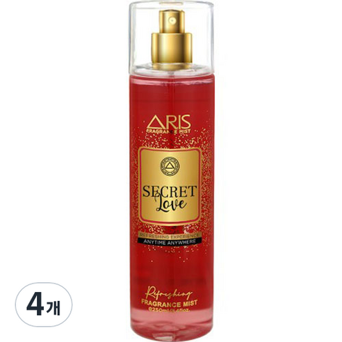 아리스 향수 바디 미스트 시크릿러브, 250ml, 4개