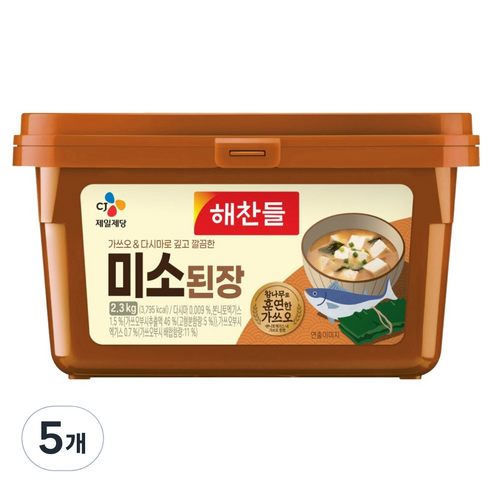 해찬들 미소된장, 5개, 2.3kg