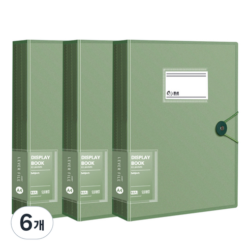 알로데 투명 스트링 단추 A4 클리어파일 60p, 03 그린, 6개