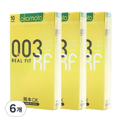 오카모토 003 리얼핏 RF 콘돔 박스 랜덤 발송, 10개입, 6개