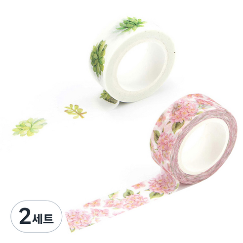 라이프포인트 내츄럴 일러스트 마스킹 테이프 07분단 세트, 07분단, 13다육이, 2세트