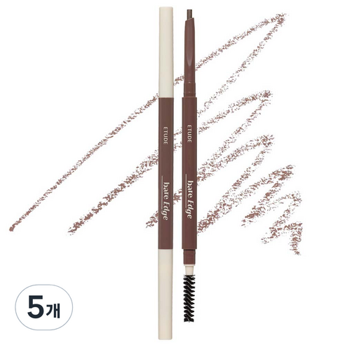 에뛰드 베어 엣지 슬림 브로우 0.1g, 02 내추럴 브라운, 5개
