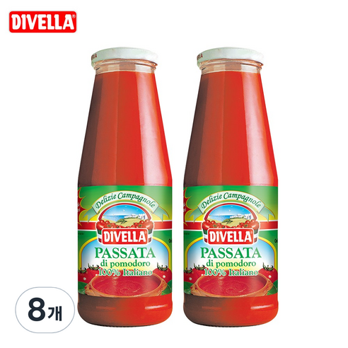 디벨라 토마토 퓨레 680g 파스타 피자 스프 소스, 8개