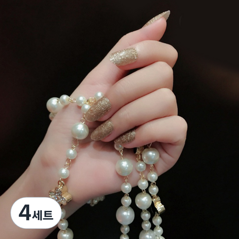 이엘피코리아 이코 네일스티커 QB417, 글리터골드, 4세트