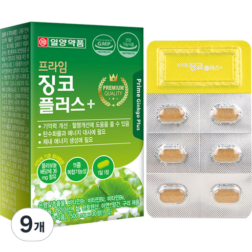 일양약품 프라임 징코 플러스 15g, 30정, 9개