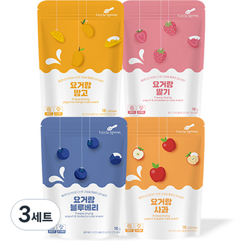 리틀스푼 동결건조 요거랑 4종 세트, 16g, 3세트