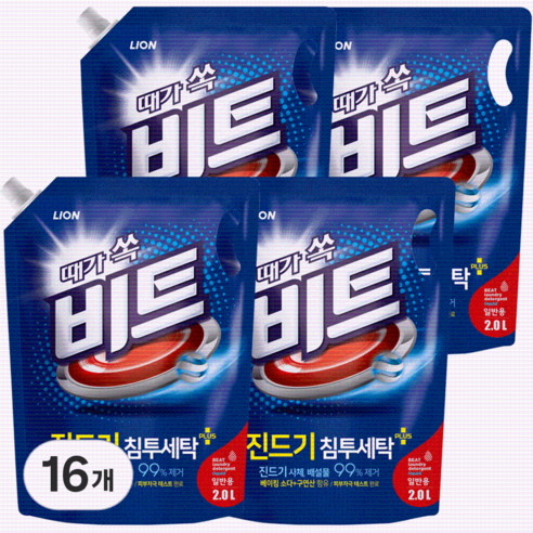 비트 진드기 액체세제 일반용 리필, 2L, 16개