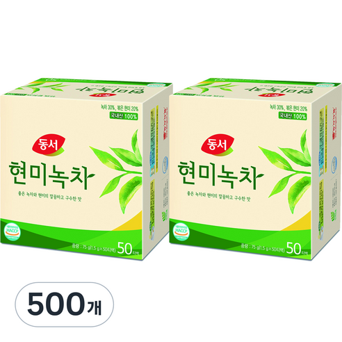 동서 현미녹차 티백, 500개