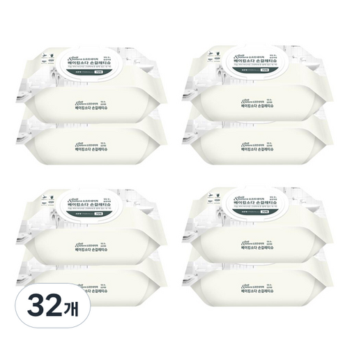 소프트네이쳐 베이킹소다 손걸레티슈 캡형 습식, 60g, 70매, 32개