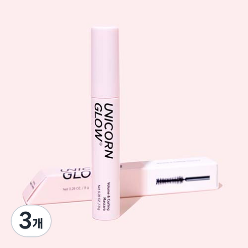 유니콘글로우 볼륨 x 컬 마스카라 8g, 3개, 블랙