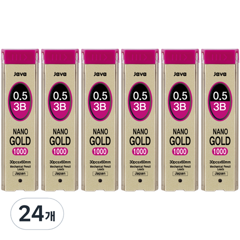 자바펜 나노골드 1000 샤프심 3B, 0.5mm, 24개