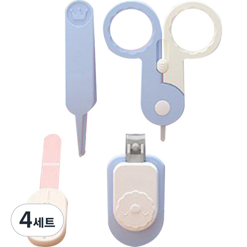 블루마켓 아기사자 네일 4종 세트, 블루, 4세트