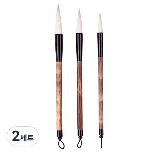 아트시크릿 산양모 수채화 동양화 브러쉬 3종 세트 BG-01, 대, 중, 소, 2세트