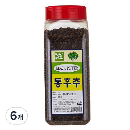 초야식품 통후추 PET, 400g, 6개
