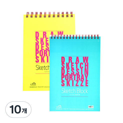 글로리아 스케치블럭 색상랜덤 105g, B5, 80매, 10개