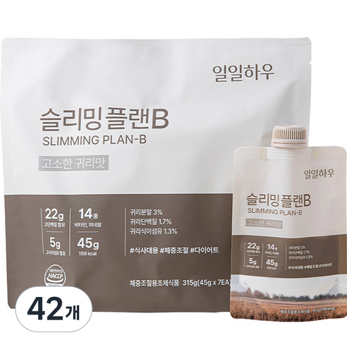 일일하우 슬리밍 플랜B 고소한 귀리맛, 45g, 42개