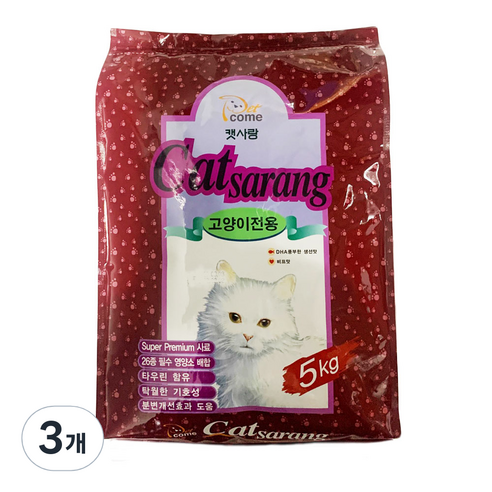 펫컴 캣사랑 고양이사료, 닭, 5kg, 3개