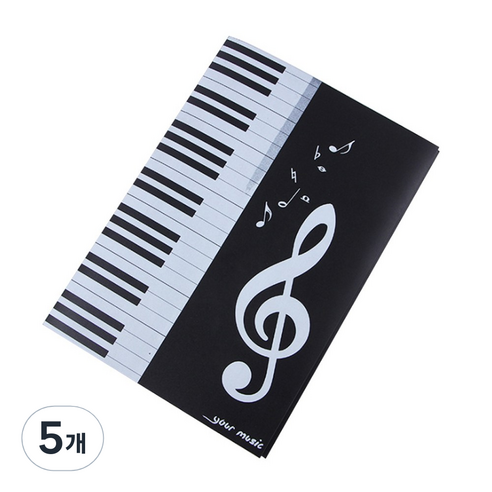 A4 4면 악보화일, 혼합색상, 5개