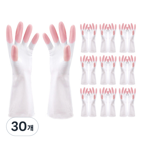 블럭마트 주방 고무장갑 핑크, 소(S), 30개입