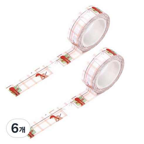 빨강머리앤 마스킹 테이프 15mm x 10m, 청소앤, 6개