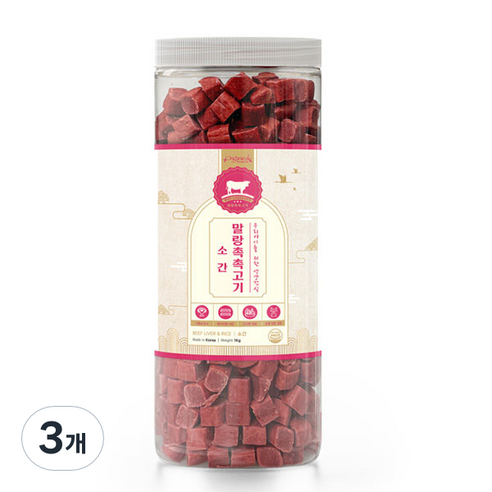올가밀 말랑 촉촉 고기 수제 강아지 간식 1kg, 3개, 소간