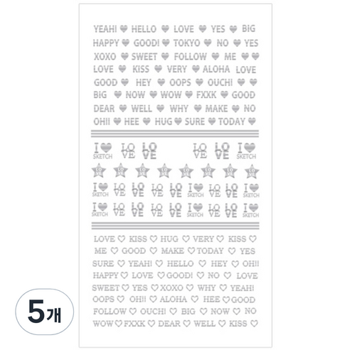 네일스케치 원스텝 네일스티커, 5개, 522