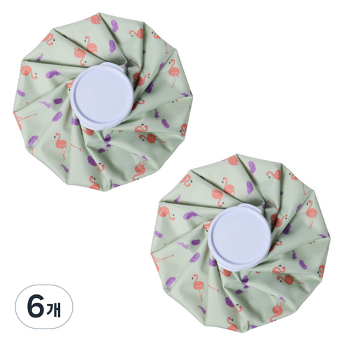 포근상점 방수 냉온 얼음 찜질 주머니 그린 홍학 중(22cm), 6개