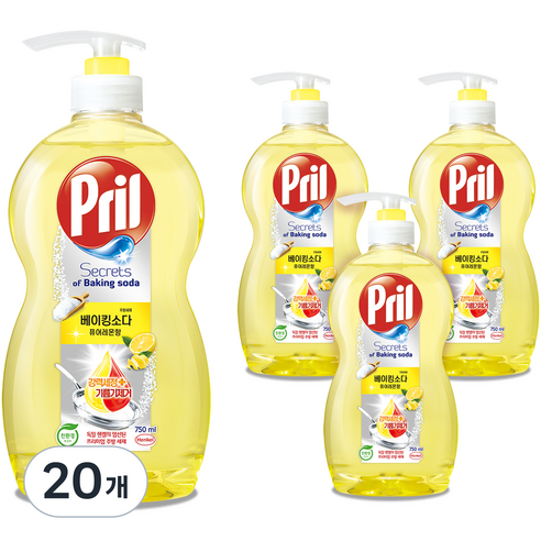 프릴 시크릿 오브 베이킹소다 퓨어레몬 향, 750ml, 20개