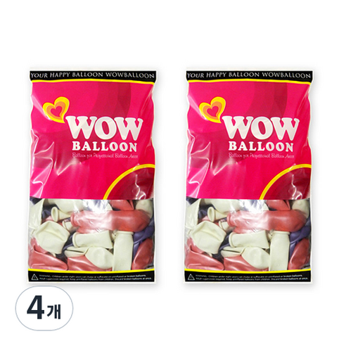 와우파티코리아 와우풍선 30cm 100p, 펄러블리하모니, 4개