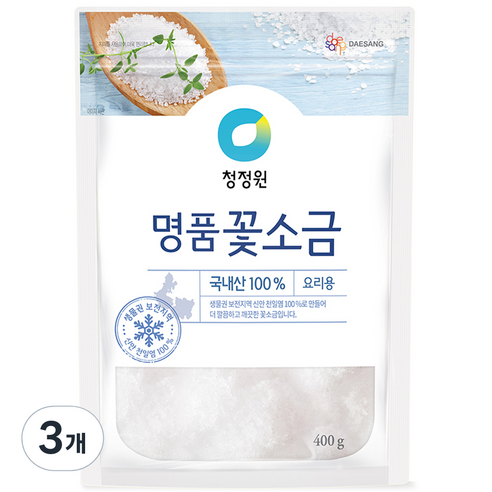 청정원 명품 꽃소금, 3개, 400g