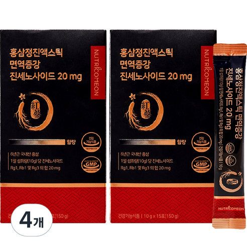 뉴트리커먼 홍삼정 진액 면역증강 진세노사이드 20mg, 15회분, 4개