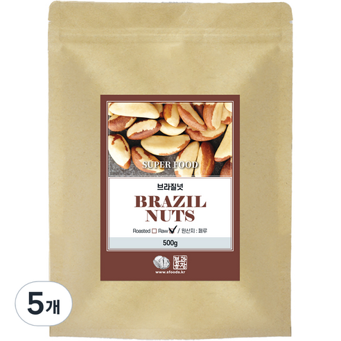 브라질 너트 MG, 500g, 5개