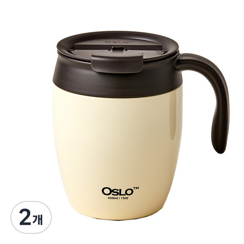 오슬로 애플 머그, 아이보리, 450ml, 2개