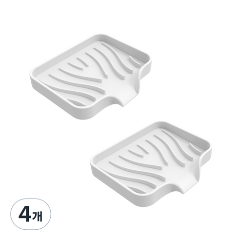 메리길드 실리콘 물빠짐 비누곽 받침대 케이스, 화이트, 4개