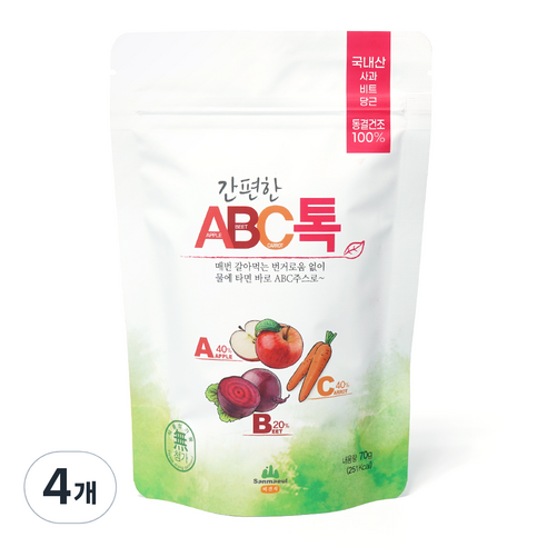 산마을 간편한 ABC톡 동결건조 주스 분말, 4개, 70g