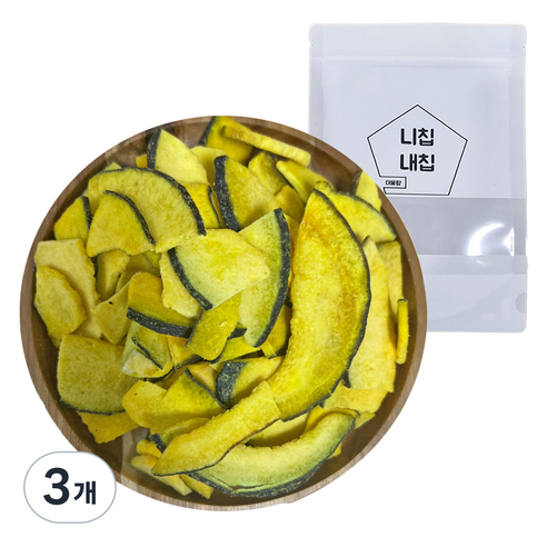 바삭바삭하게 말린 건조 호박칩, 130g, 3개