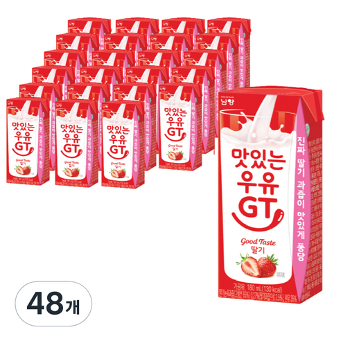 맛있는 우유GT 딸기우유, 180ml, 48개