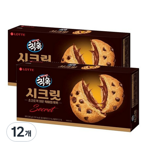 롯데제과 칙촉 시크릿, 240g, 12개