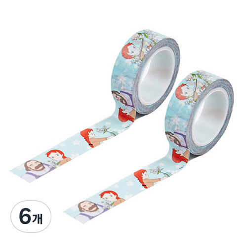 빨강머리앤 마스킹 테이프 15mm x 10m, 앤과매튜, 6개