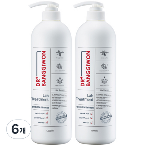 닥터방기원 랩 탈모 기능성 헤어트리트먼트, 1000ml, 6개