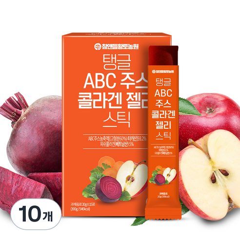 참앤들황토농원 탱글 ABC주스 콜라겐 젤리 스틱 15p, 300g, 10개